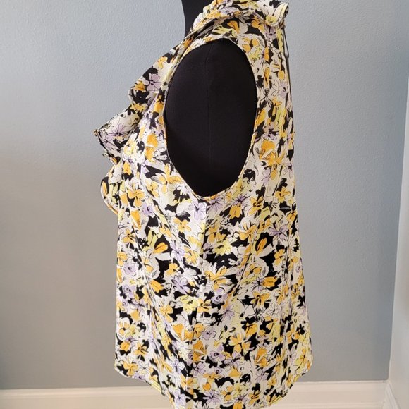 ❤️Karl Lagerfeld Paris Yagavi Ruffle Blouse Sleeveless Size Medium NWT ❤️ - Picture 6 of 12